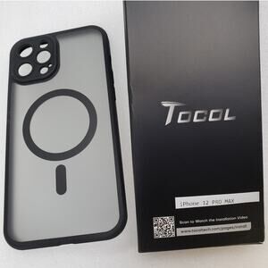 TOCOL Magnetic Translucent Matte Case for Apple iPhone 12 Pro Max (Black)